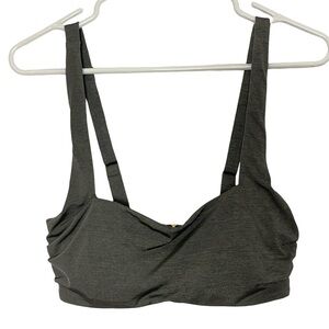 Athleta Square Neck Bikini Top Womens Size 34 B C Heathered Gray Greenish